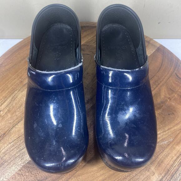 Dansko Professional Clogs Womens Navy Blue Size 37 Size 7 Patent Leather Shoes - Picture 5 of 9